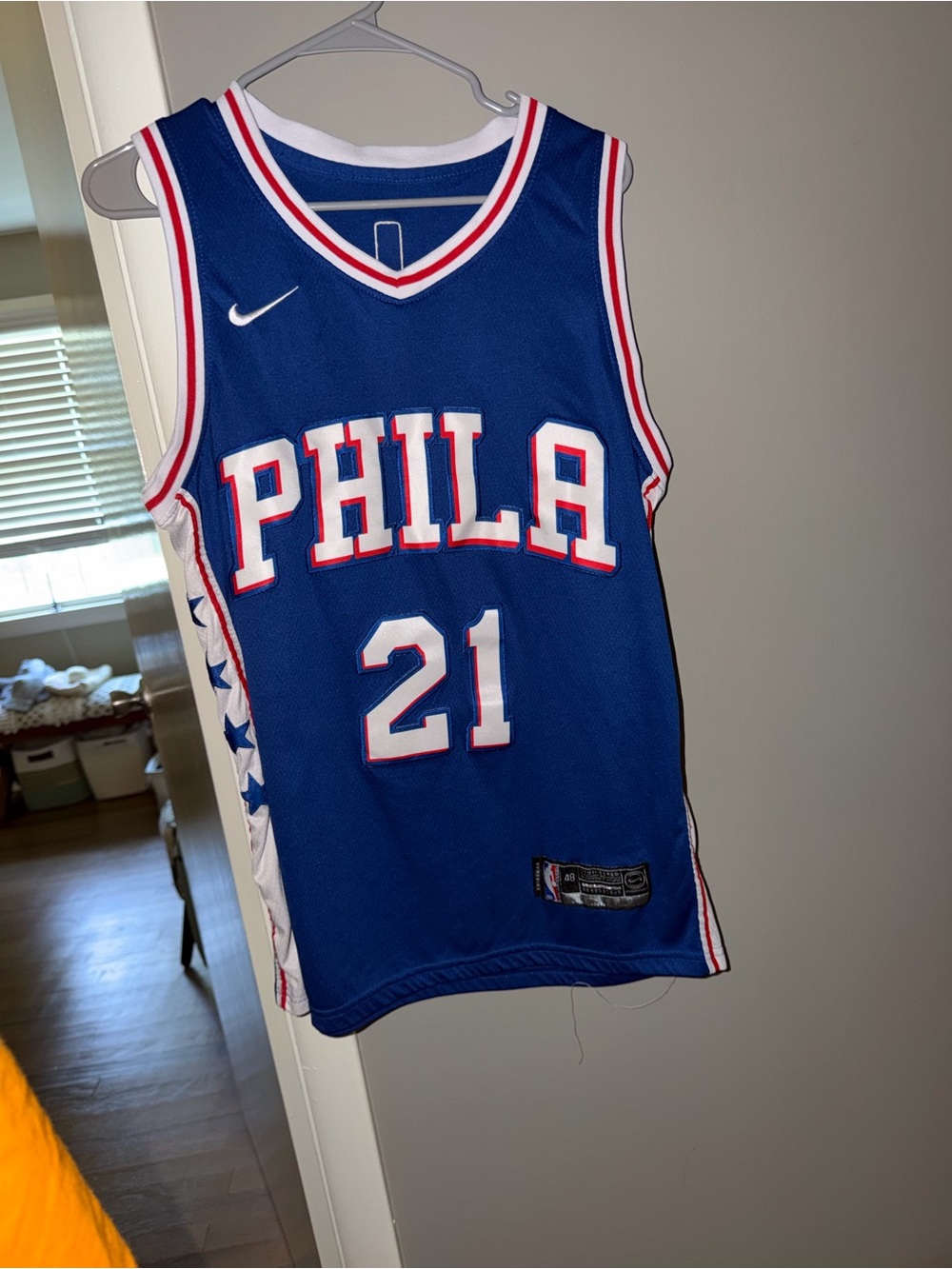 Joel Embiid Philadelphia 76ers blue Nike jersey